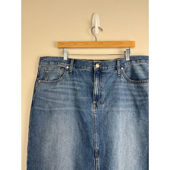 Madewell Women's Denim Mid-Rise Maxi Skirt in Pratt Wash Pratt Wash size 33 - Picture 6 of 16